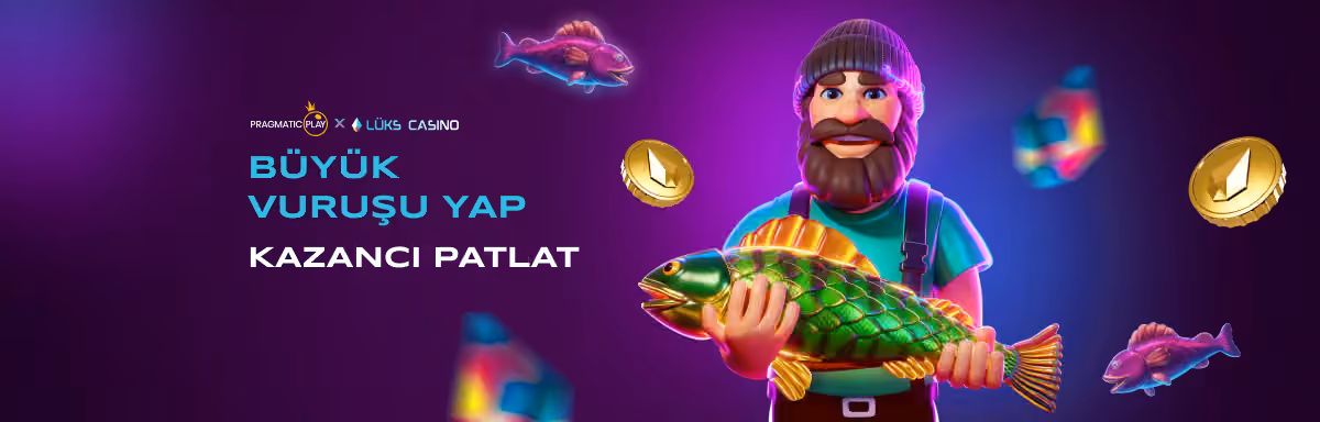 Pragmatic Play Büyük Vuruşu Yap afişi: balık tutan sakallı balıkçı