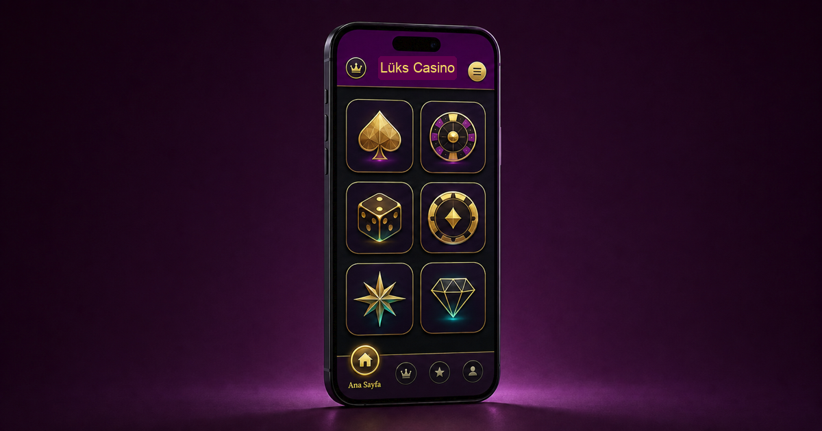 Lüks Casino mobil uygulama ana ekranı